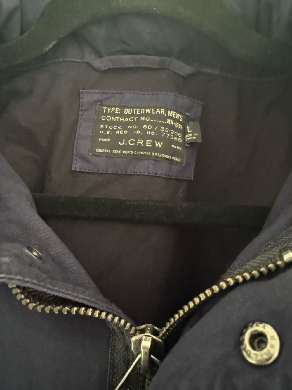 J.Crew M65 Military Jacket Men’s Large Cotton Field Jacket Navy - Picture 5 of 6